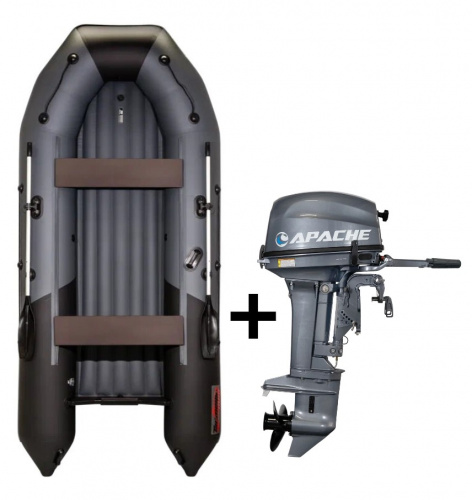 Лодка Таймень NX 3800 НДНД + мотор Апачи 9.9(20) 